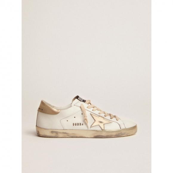 Super-Star sneakers with gold sparkle foxing and metal stud lettering