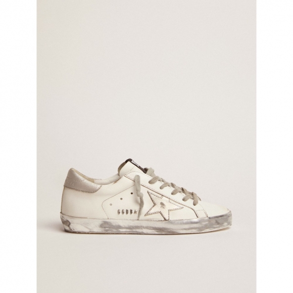 Super-Star sneakers with silver sparkle foxing and metal stud lettering