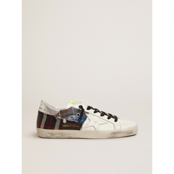 Women's Limited Edition LAB white Super-Star sneakers with tartan insert