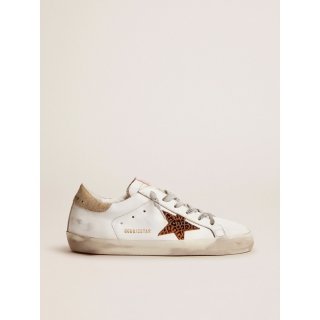 Super-Star LTD sneakers with leopard-print star and gold glitter heel tab