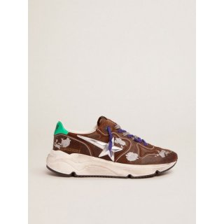 Running Sole sneakers in cognac-colored suede with 3D star