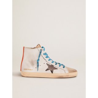 Francy sneakers with black printed star and nubuck leather heel tab