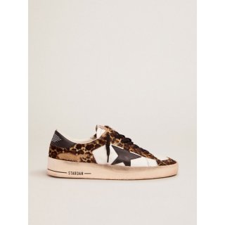 Stardan sneakers in leopard-print pony skin and black star