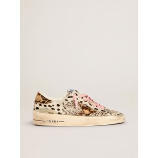 Stardan sneakers in polka-dot pony skin with leopard-print pony skin star